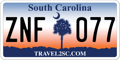 SC license plate ZNF077