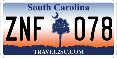 SC license plate ZNF078