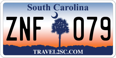 SC license plate ZNF079