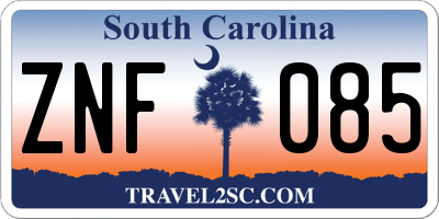 SC license plate ZNF085