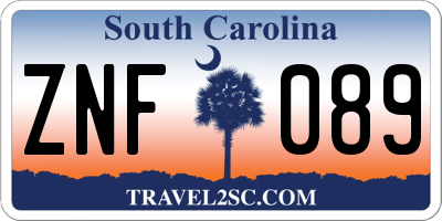 SC license plate ZNF089