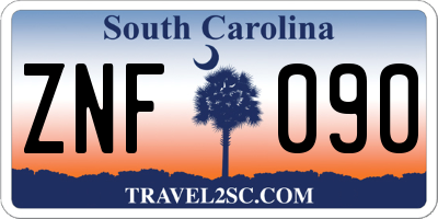 SC license plate ZNF090