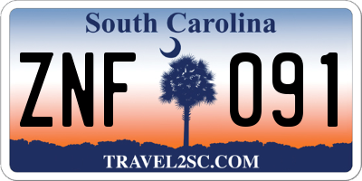 SC license plate ZNF091