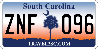 SC license plate ZNF096