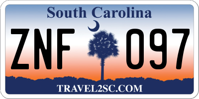 SC license plate ZNF097