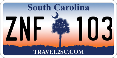 SC license plate ZNF103