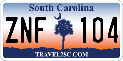 SC license plate ZNF104