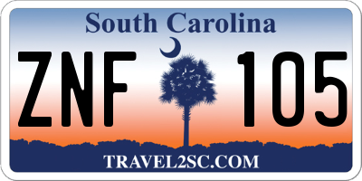 SC license plate ZNF105