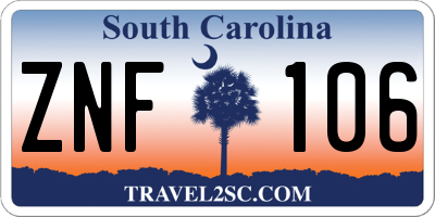 SC license plate ZNF106