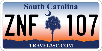 SC license plate ZNF107