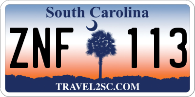 SC license plate ZNF113