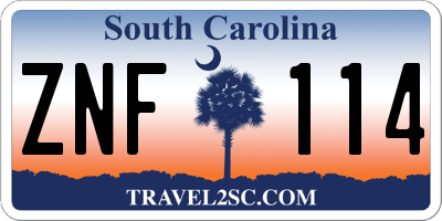 SC license plate ZNF114
