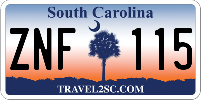 SC license plate ZNF115