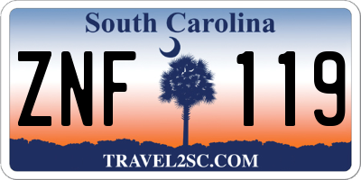 SC license plate ZNF119