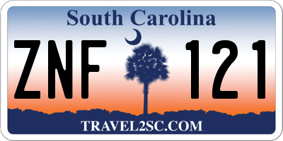 SC license plate ZNF121