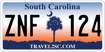 SC license plate ZNF124