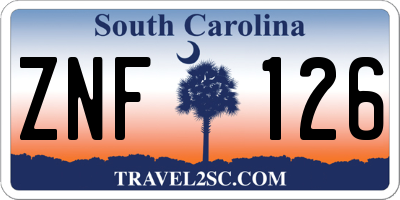SC license plate ZNF126