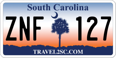 SC license plate ZNF127