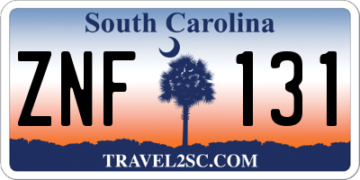 SC license plate ZNF131