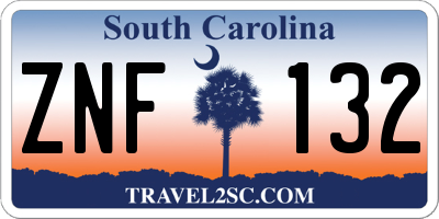 SC license plate ZNF132
