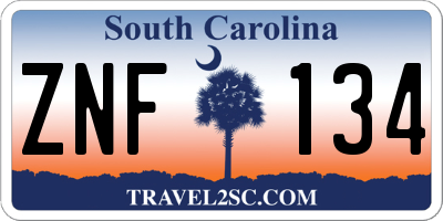 SC license plate ZNF134