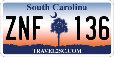 SC license plate ZNF136