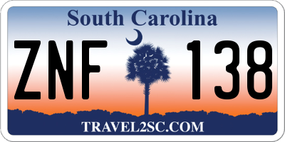 SC license plate ZNF138