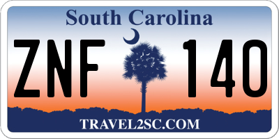 SC license plate ZNF140
