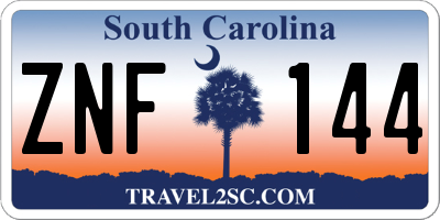 SC license plate ZNF144