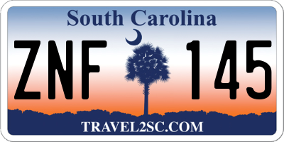 SC license plate ZNF145