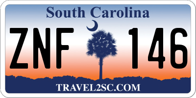 SC license plate ZNF146