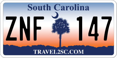 SC license plate ZNF147