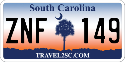 SC license plate ZNF149