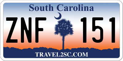 SC license plate ZNF151