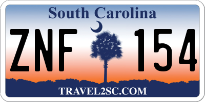 SC license plate ZNF154