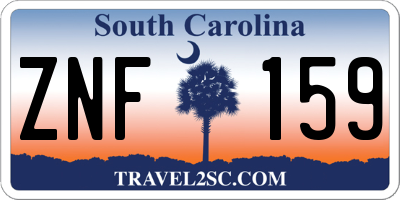 SC license plate ZNF159