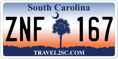 SC license plate ZNF167