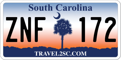 SC license plate ZNF172