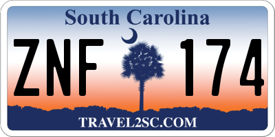 SC license plate ZNF174