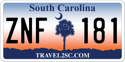 SC license plate ZNF181