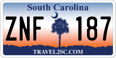 SC license plate ZNF187