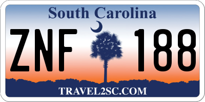 SC license plate ZNF188