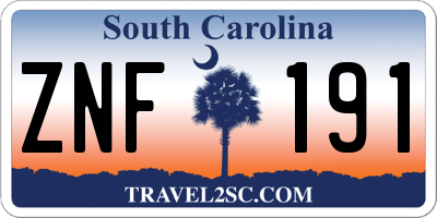 SC license plate ZNF191