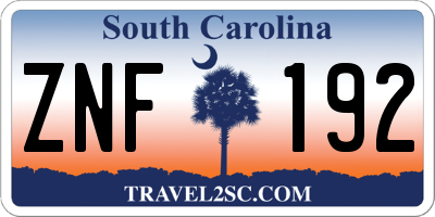 SC license plate ZNF192