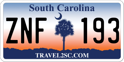 SC license plate ZNF193