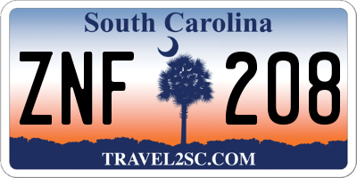 SC license plate ZNF208