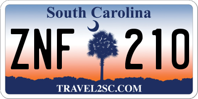 SC license plate ZNF210