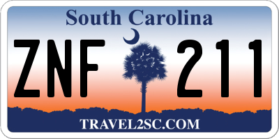 SC license plate ZNF211