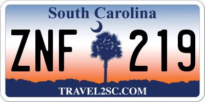SC license plate ZNF219