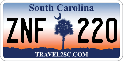 SC license plate ZNF220
